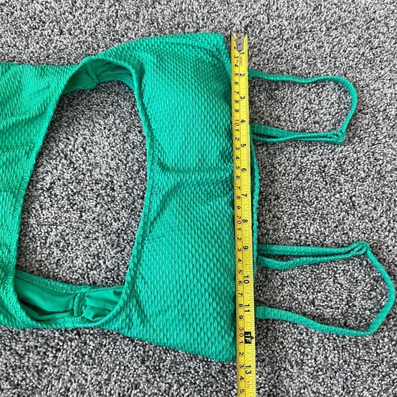 Aerie Jacquard Cut Out Strapless One Piece Swimsuit Green Dazzle Size M - Picture 8 of 11